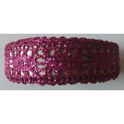 Taśma bawełniana metaliczna różowa 2m