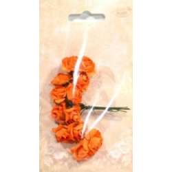Różyczki papierowe 12szt pomarańczowe