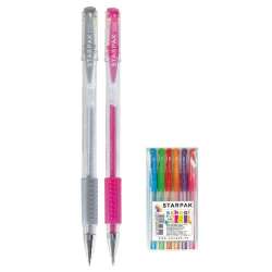 Długopis żelowy z gripem brokat 6 kolorów (406388) - 1