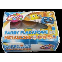 Farby plakatowe metaliczne 6 kolorów 20ml - 1