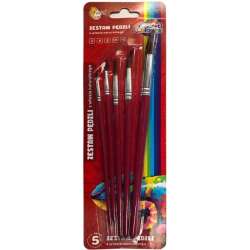 Pędzle z włosia naturalnego nr: 2,4,8,10,16 5szt