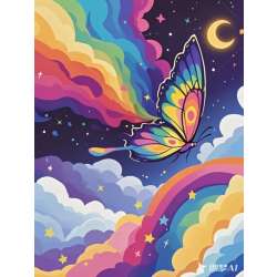Malowanie po numerach 40x50cm Tęczowy motyl