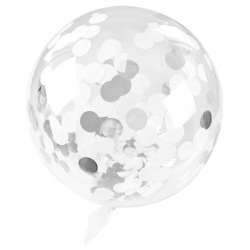Balon transparentny z konfetti Celebrate srebrne - 1