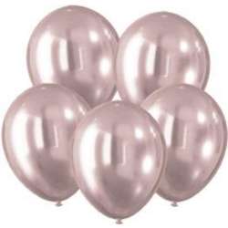 Balony z efektem chromu różowe 30cm 5szt - 1