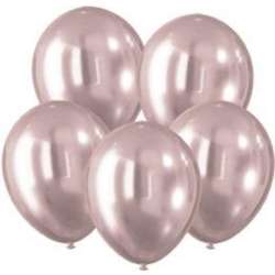 Balony z efektem chromu różowe 30cm 5szt