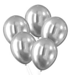 Balony z efektem chromu srebrne 30cm 5szt - 1
