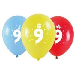 Balony z nadrukiem 9 28cm 3szt
