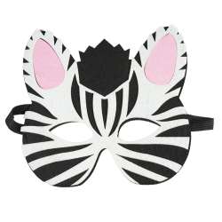 Filcowa maska zwierzątka - zebra - 1