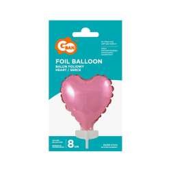 Balon foliowy serce na patyczku 8cm - 1