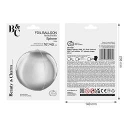 Balon foliowy B&C Kula srebrna 40cm - 1