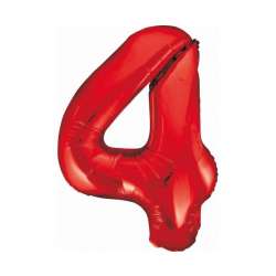 Balon foliowy B&C cyfra 4 czerwona 85cm (BC-HCW4) - 1