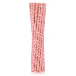 Rurki słomki papierowe jasny róż 6x197mm 12szt (SG-RPJRG12) - 1