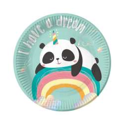 Talerzyki papierowe Rozmarzona Panda 18cm 6szt (PF-TRP7) - 1