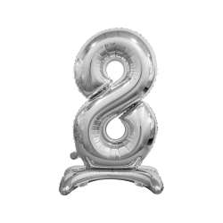 Balon foliowy B&C 8 srebrny 74cm - 1