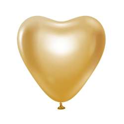 Balony B&C platynowe złote serca 30.5cm 6szt - 1