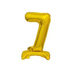 Balon foliowy B&C cyfra 7 stojący złoty 38cm (BC-ATZ7) - 1