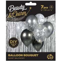 Bukiet balonowy Beauty&Charm srebrno-.. 30cm 7szt (BB-SRG7)