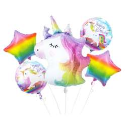 Balony foliowe-zestaw Jednorożec 5szt (BZ-HJED) - 1