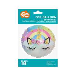 Balon foliowy pastelowy jednorożec 45cm (FG-OPJR) - 1