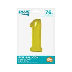 Balon foliowy cyfra 1 złota Smart 76cm (CH-SZL1)