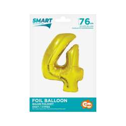 Balon foliowy cyfra 4 złota Smart 76cm (CH-SZL4) - 1