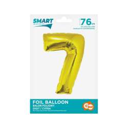 Balon foliowy cyfra 7 złota Smart 76cm (CH-SZL7)