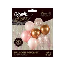 Bukiet balonowy B&C różowo-miedziany 7szt (BB-RMD7) - 1