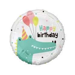 Balon foliowy Krokodylek Happy Birthday 45cm