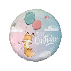 Balon foliowy Lisek Happy Birthday 45cm