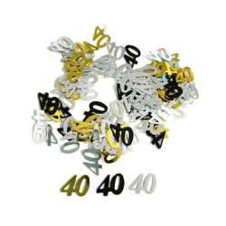 Konfetti foliowe B&C cyferka 40 MIX