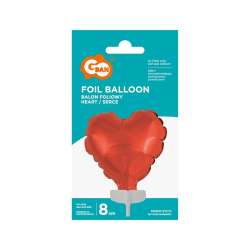 Balon foliowy Serce na patyczku czerwone 8cm (BS-4CRW) - 1