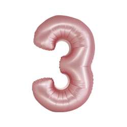 Balon foliowy Smart cyfra 3 j. różowa matowa 76cm