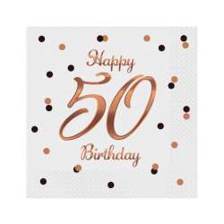 Serwetki B&C Happy 50 Birthday białe 33x33 20szt - 1
