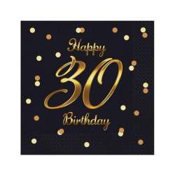 Serwetki B&C Happy 30 Birthday czarne 20szt (PG-S30C)