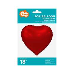 Balon foliowy Serce matowe czerwone 46cm - 1