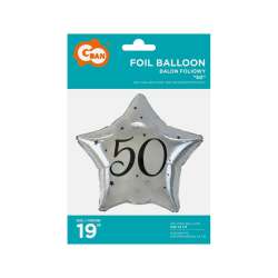 Balon foliowy 50-tka gwiazda srebrna (FG-G50C)