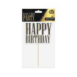 Dekoracja na tort B&G Party - Happy Birthday