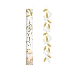 Konfetti pneumatyczne Złoto-białe paski 40cm - 1