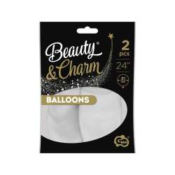Balony pastelowe Białe B&C 2 szt 24'' Godan (CB-2BIA)