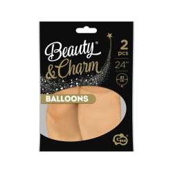 Balony Beauty&Charm pastelowe cieliste 61cm 2szt - 1