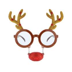 Okulary Renifer z nosem i rogami - 1
