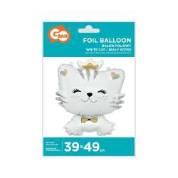 Balon foliowy Biały kotek 39x49cm - 1