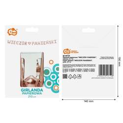 Girlanda papierowa Wieczór panieński różowa 1,8m - 1