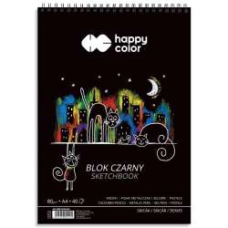 Blok A4/40K czarny Koty 80g spirala HAPPY COLOR - 1