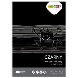 Blok techniczny A4 170g 10 ark czarny HAPPY COLOR