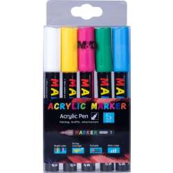 Markery akrylowe 1-2mm 5 kolorów