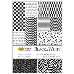 Blok z motywami Black&White A4/15K HAPPY COLOR