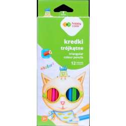 Kredki drewniane trójkątne 12 kolorów HAPPY COLOR - 1