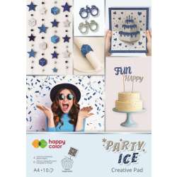 Blok A4 holographic+brokat 10ark Party Ice HAPPY