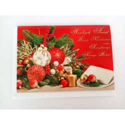 PROMO Karnet złoty Boże Narodzenie (stroik świateczny) p5 Verte cena za 1szt (5903181059537)